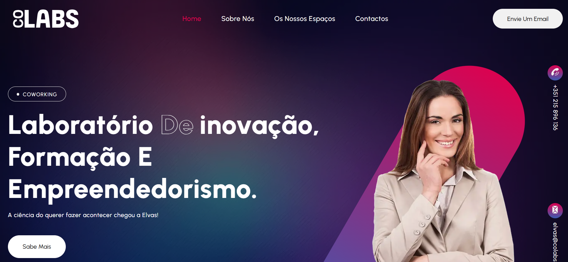Website CoLabs – Espaços de Coworking